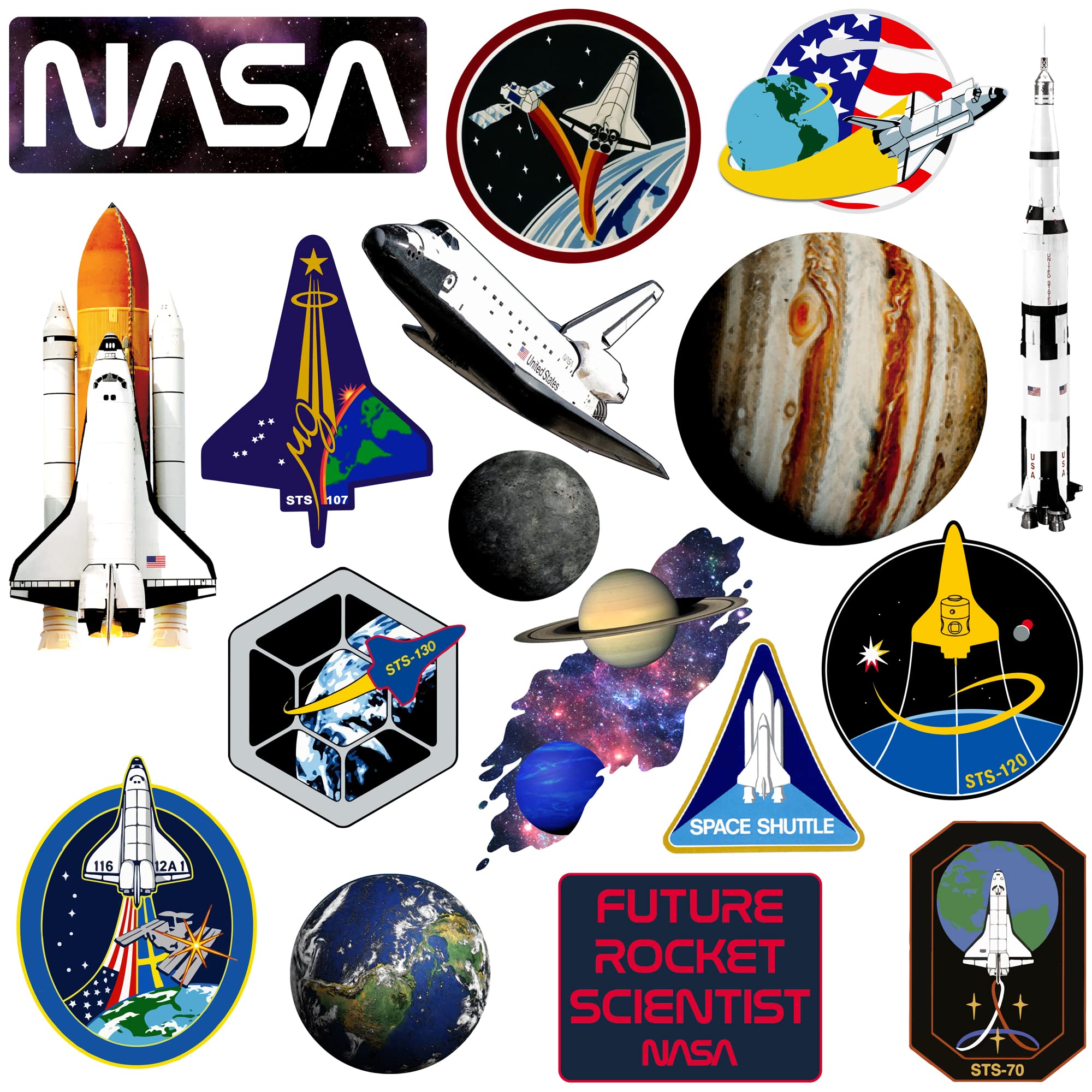 Amazon.com: NASA Missions 50ct Vinyl Large Deluxe Stickers Variety